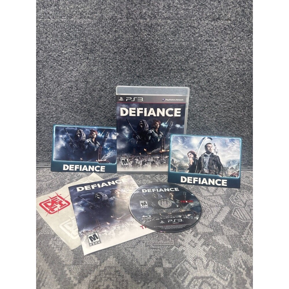 Defiance PS3 CIB Manual Postcards Art Cards Trion Complete Collector EUC